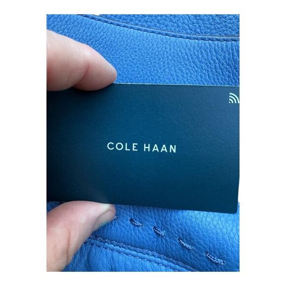 Cole Haan Ivy Pitch Stitch Beautiful Blue Leather CrossBody RFID - Picture 12 of 13